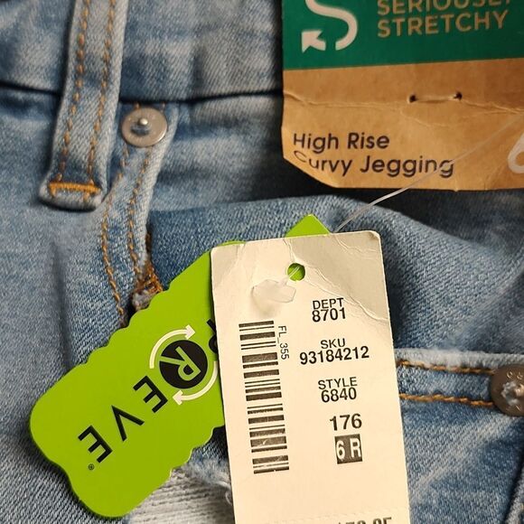 Aeropostale Seriously Stretchy High Rise Curvy Distressed Jeggings Sz 6 - Picture 9 of 13